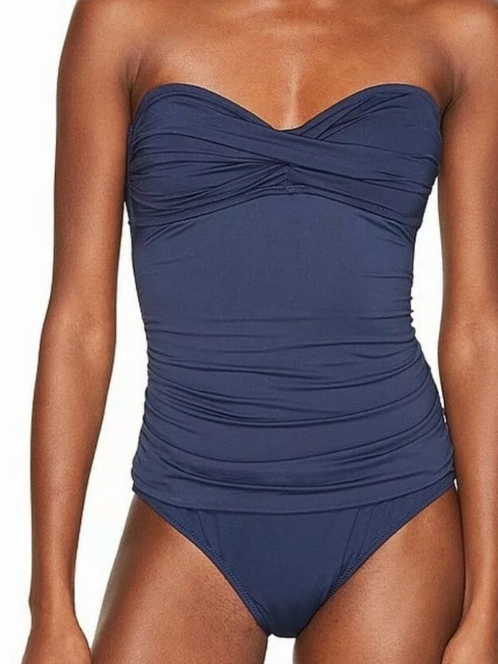 Letarte Ruched Bandeau One Piece Swimsuit